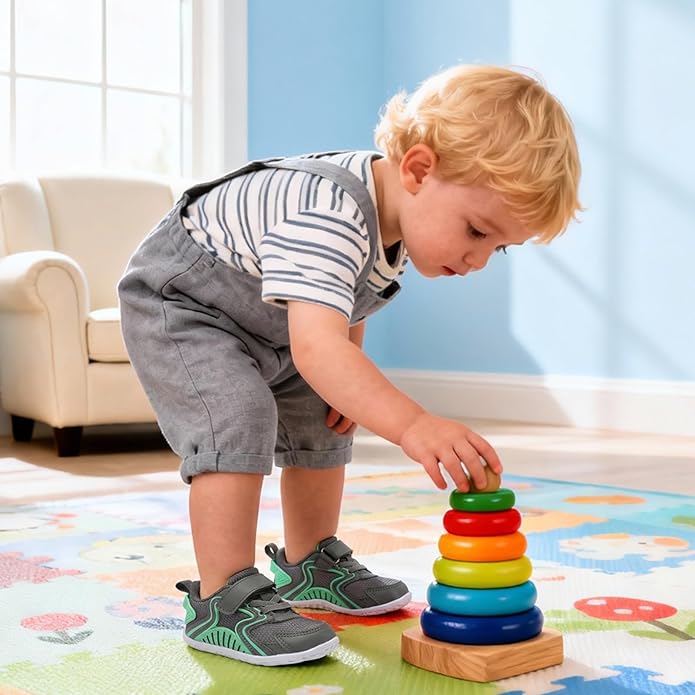 L-RUN Baby Shoes Boys Girls First Walkers Breathable Infant Sneakers Flexible Non-Slip Sole Walking Shoes for Toddlers