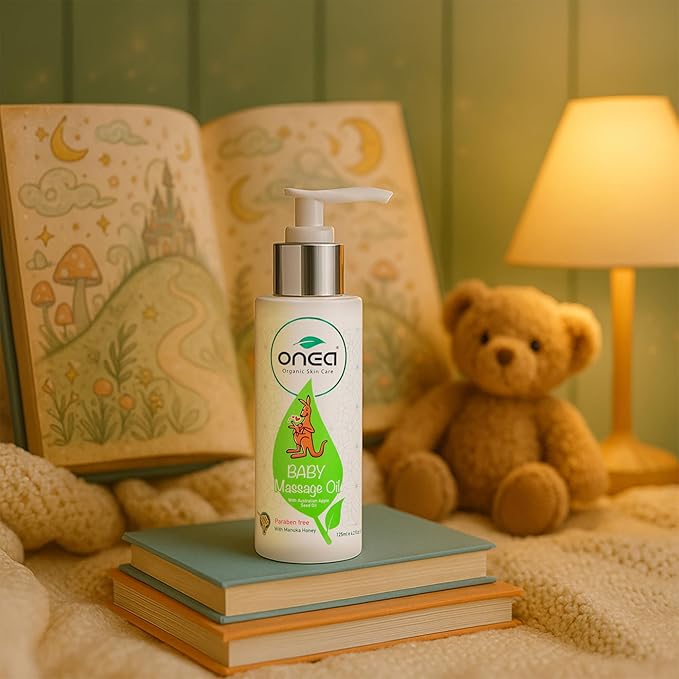 ONEA Baby Massage Oil - Enriched with Australian Botanicals, Sandalwood Oil and Manuka Honey - Hydrates, Nourishes, Protects Sensitive Skin - 4.2 oz