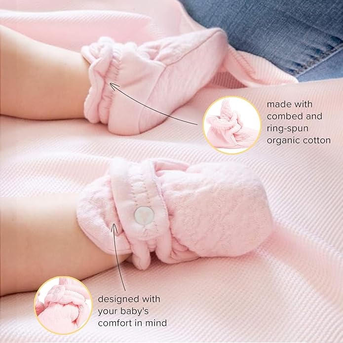Burt's Bees Baby Unisex Booties Organic Cotton Newborn Essentials Shoes for Infants