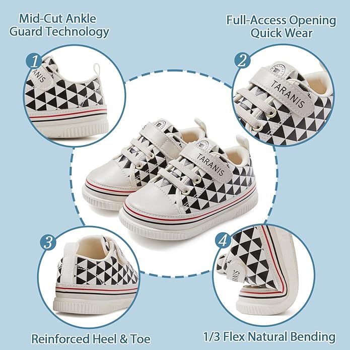 TARANIS Baby Squeaky Shoes Walking Sneakers with On/Off Squeaker Switch Non-Slip First Walkers Soft Rubber Toe Breathable Mesh