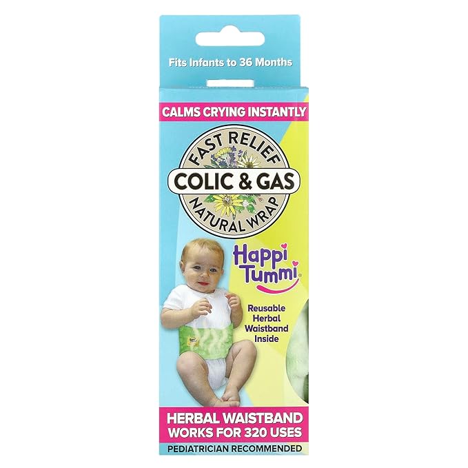 Happi Tummi Colic and Gas Relief for Babies and Infants- Heated Belly Wrap for Newborns - Aromatherapy Wrap for Upset Tummy and Constipation