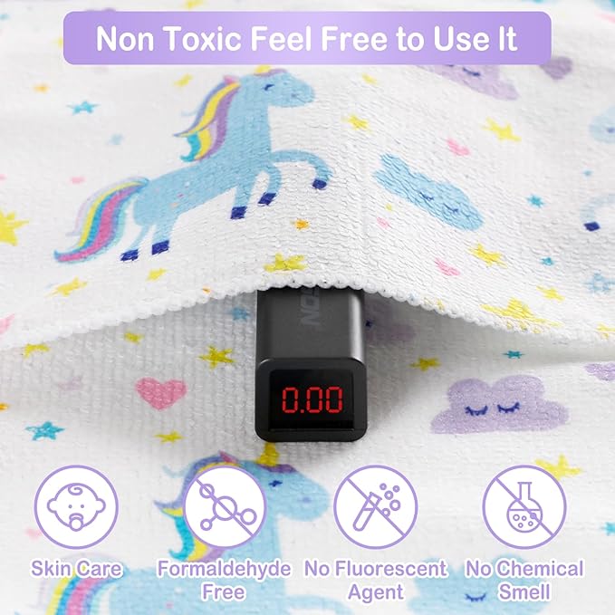 Baby Washcloths, 24Pack Baby Wash Cloths Extra Soft & Ultra Absorbent, Baby Towels and Washcloths Face Towels for Unisex Boys Girls Body, Washclothes Gentle on Sensitive Skin, 9x9 Rainbow Unicorn
