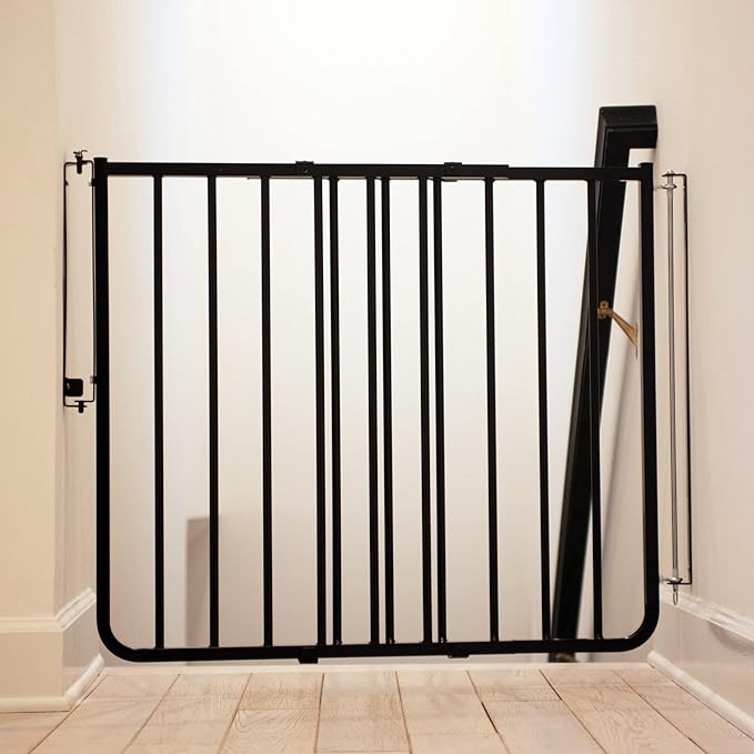 Cardinal Gates SS30 Stairway Special Baby Gate for Top of Stairs - Adjustable Indoor Dog Gate - Aluminum Metal Safety Gate for Kids & Pets - 27 to 42.5 Inches Wide - Black - USA Based Company