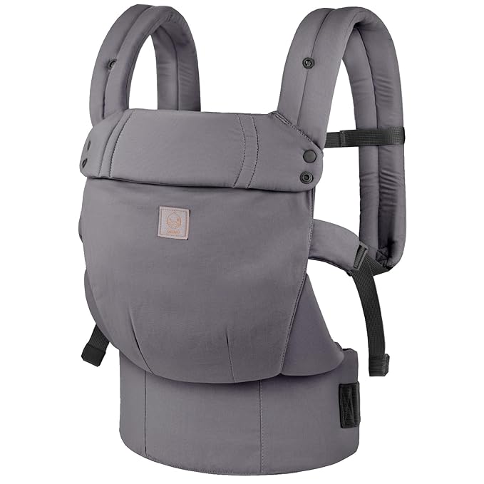 GAGAKU Baby Carier, Lightweight Ergonomic Toddler Carrier for 7-33lbs, Soft Breathable 4-in-1 Carrier with Head Support, Easy to Wear, Hands-Free Comfort, Grey
