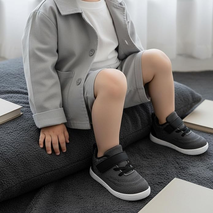 MORENDL Toddler Sneakers Baby Boys & Girls Barefoot Shoes Lightweight Breathable Walking Running Tennis Athletic Sport Shoes