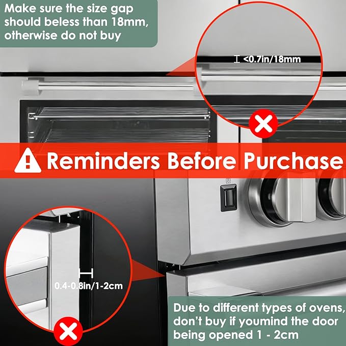 2-Pack Oven Lock Child Safety - Oven Baby Proofing Door Lock with Heat-Resistant Adhesive, No Drill - Safety Locks for Ovens/Stoves/Dishwashers to Keep Toddlers Pet Safe (Check Size for Fit) (Black)