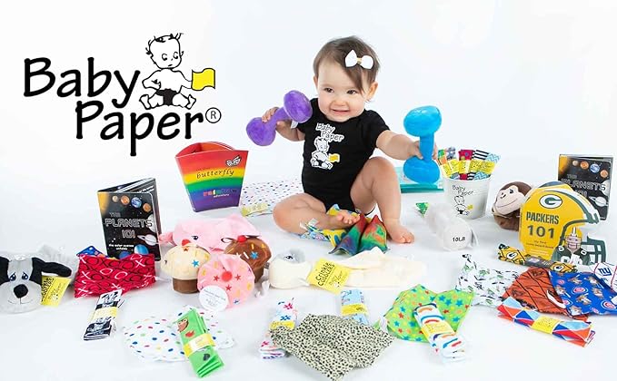 Original Baby Paper - Crinkle Teether and Sensory Toy for Babies and Infants | Organic Sheep | Non-Toxic, Washable | Great for Baby Showers