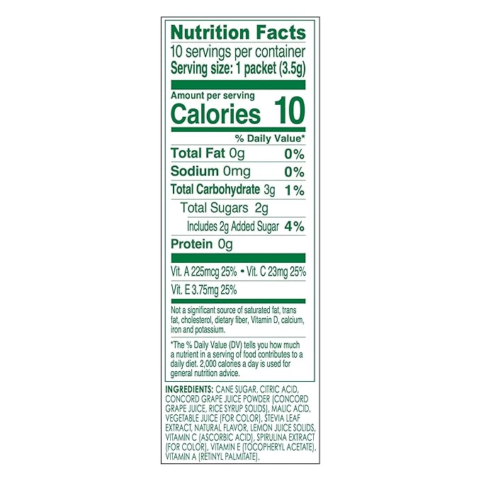 TRUE LEMON KIDS Groovy Grape (10 Packets) for Hydration - No Preservatives, No Artificial Flavors, No Artificial Sweeteners - Low Sugar Water Flavoring - Powdered Drink Mix for Kids