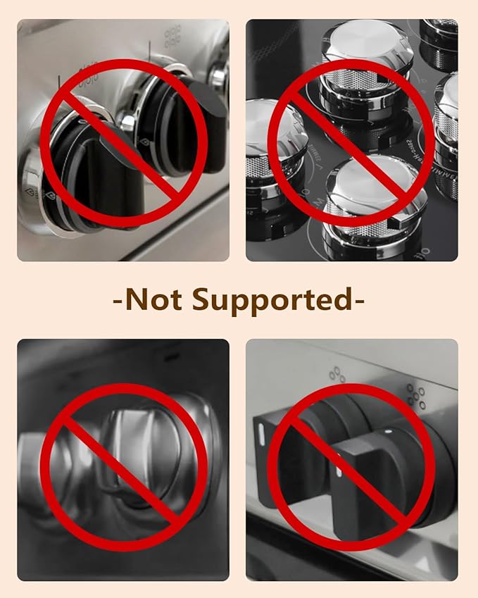 Oven Knob Covers - Heat Resistant Gas Stove Knob Locks with 3M Strong Adhesive, Oven Child Safety Lock for Kids & Pets, Oil & Water Proof, Easy to Use, Black (5+1 Pack)