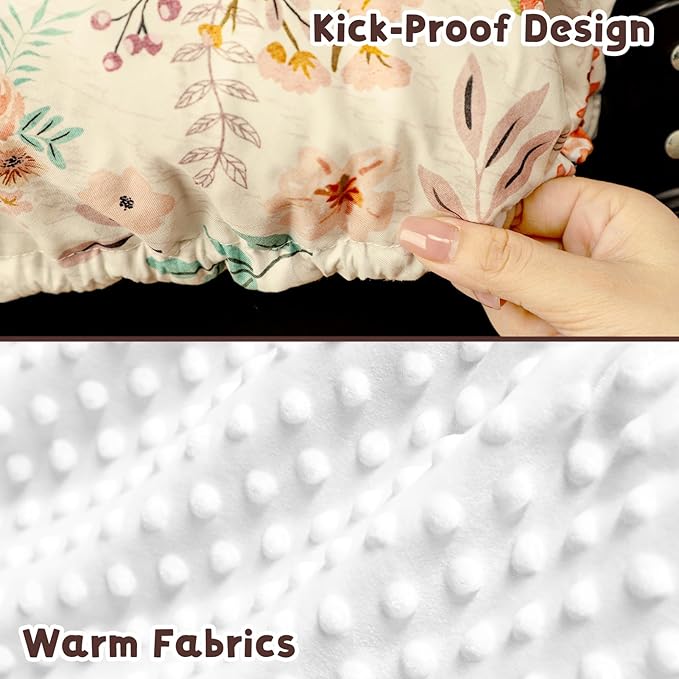 TANOFAR Car Seat Cover Baby, Winter Carseat Cover for Newborn, Infant Car Seat Cover with Windproof and Kick-Proof, Super Warm Plush Fleece Baby Carrier Cover for Infant Boys Girls (Autumn)