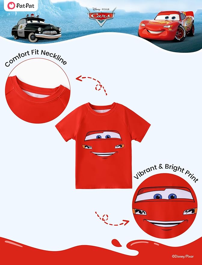 Disney Marvel Spiderman Cars Boy Swimsuit Rash Guard Shirts & Swim Trunk Boys Swim Set Mickey Summer Bathing Suit 2-13 Years