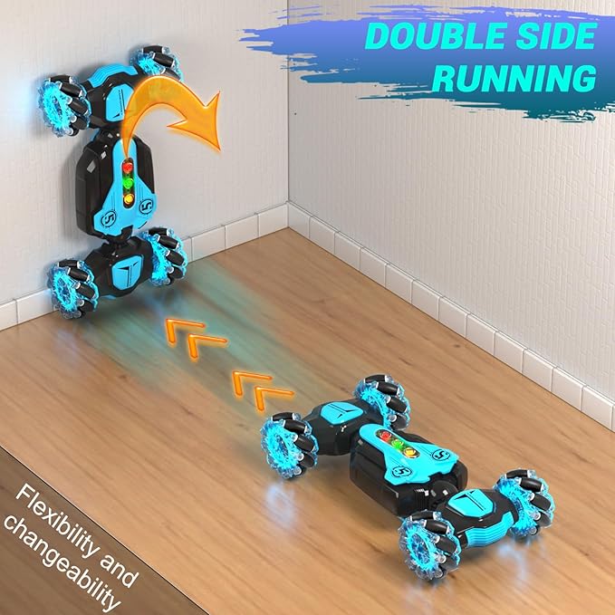 Gesture Sensing Remote Control Stunt Car - Boys Toys Age 6-8-12, 4WD Hand Controlled RC Twist Car with Light & Music, Cool Birthday Presents and Ideas Gifts for Kids Age 3 4 5 6 7 9 10 11 12 Years Old