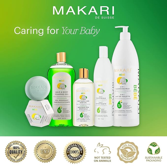 MAKARI Baby Soap 2-Pack (5.4 oz) | Moisturizing Daily Bar for Delicate Skin | Mild Children’s Bath Soap with Shea Butter & Gentle Botanicals