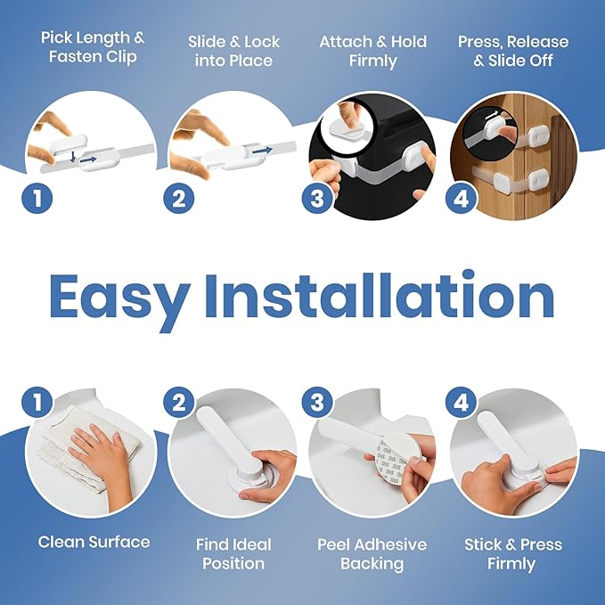 Baby Proofing Toilet Seat Locks (2-Pack) – Ideal Baby Proof Toilet Lid Locks - Easy Installation Toilet Locks Set - No Tools Required