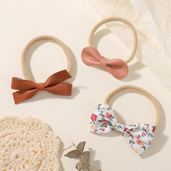 doboi 20PCS Baby Girls Hair Bows Headbands Soft Nylon Hairbands Elastic Hair Accessories for Newborns Infants Toddlers and Kids