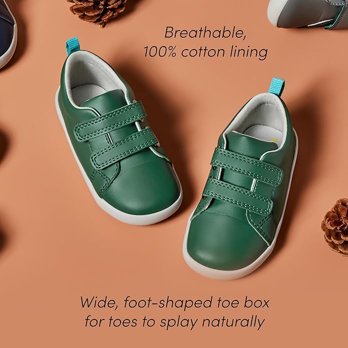 Ten Little Everyday Original Toddler Shoes - APMA-Approved Vegan Leather Kids Sneakers, 100% Cotton Lining, Wide Toe Box, Zero Drop Flexible Soles, Hook and Loop Toddler Sneakers