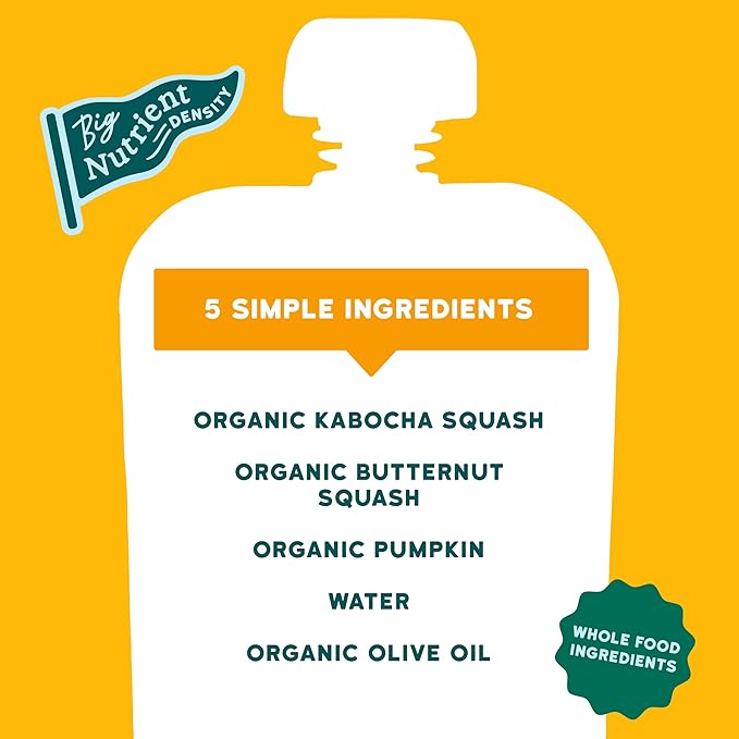 Serenity Kids 6+ Months Organic Veggie Puree Baby Food Pouches - USDA Organic Veggie Blend for Toddler Food - No Added Sugar Snacks - BPA-Free Baby Pouches - 3.5 Oz, 6 Pack