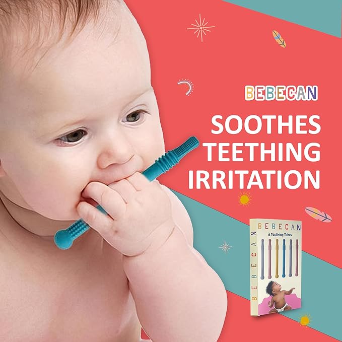 Teething Sticks for Babies 36+ Months – Super Soft Silicone Teething Aids, Infant Oral Soothing Relief Back Molars, Multicolor 6-Pack