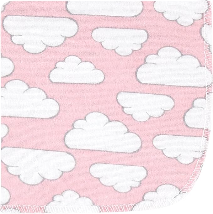 Hudson Baby Unisex Baby Flannel Cotton Washcloths 12-Pack, Girl New Elephant, One Size