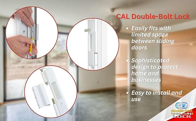Double Bolt Lock for Sliding Glass Doors - Newly Patented - Advanced Technology to Keep Your Family Safe and Secure - High Security Lock - Virtually Burglar Proof (Black)