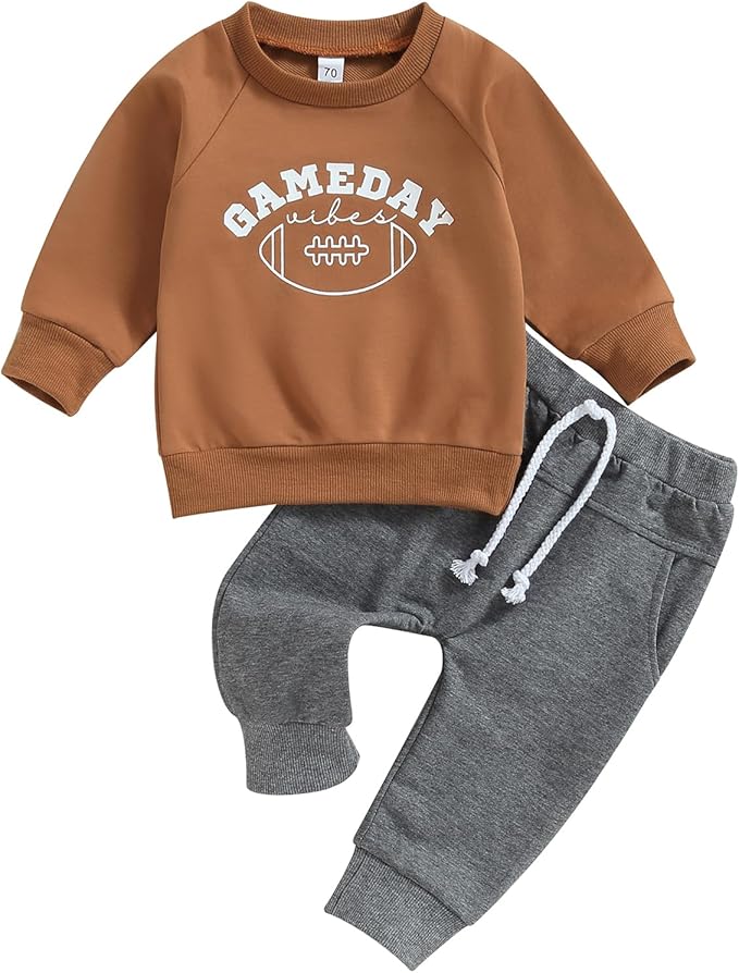 Baby Boy Fall Clothes Set Long Sleeve Crewneck Sweatshirts Pants Cute Infant Newborn Outfits 6 12 18 24 Months 2T