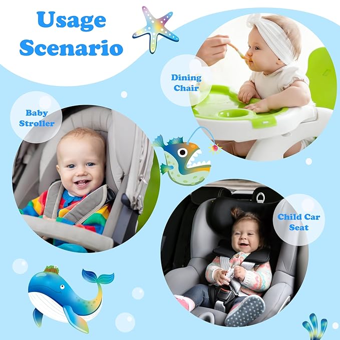 Babenest Car Seat Potty Protector Cover -Waterproof Carseat Training Liner for Baby &Toddler Shower Gift, Dry Piddle Pee Pad with Fun Designs for Strollers & Infant Car Seats (1pc Whale-Blue)