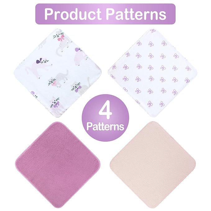 Viviland Baby Washcloths 24 Pack, Toddler Wash Cloths for Bath, Super Soft & Absorbent Bath Towel for Newborn and Infants, Baby Towels Care for Baby's Sensitive Skin