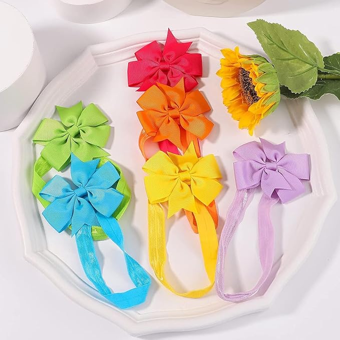 WillingTee Hairband, Baby Girls Headbands 3Inch 40 Colors Grosgrain Ribbon Hair Bows Choice for Baby Girls Infants Toddler Kids Teens and Children