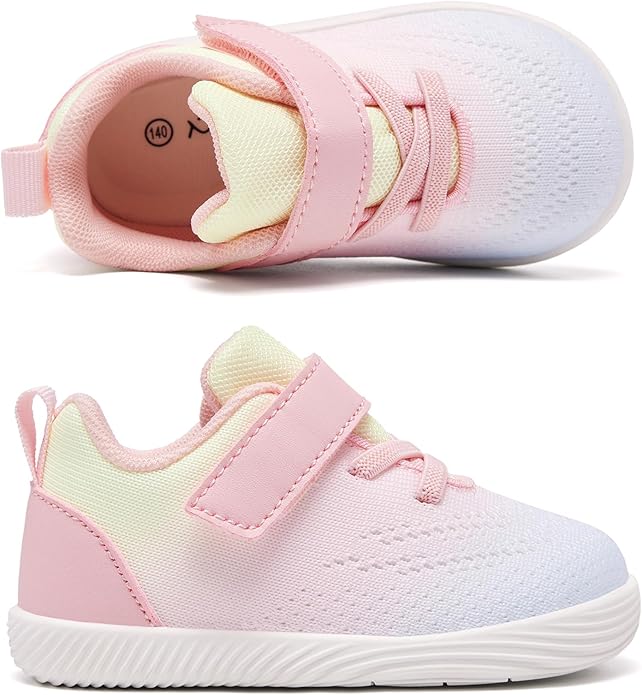 MORENDL Toddler Sneakers Baby Boys & Girls Barefoot Shoes Lightweight Breathable Walking Running Tennis Athletic Sport Shoes