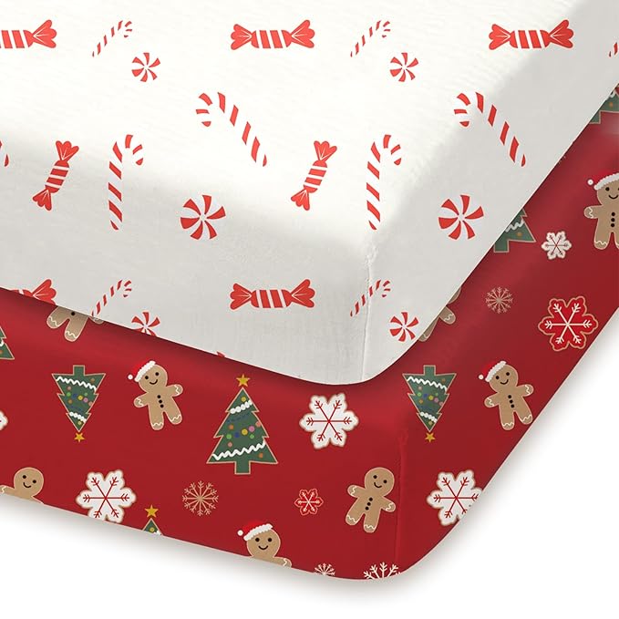 Pack and Play Sheets Fitted 2 Pack, 38x26 Graco Pack n Play Sheets for Playard & Travel Crib Mattress, Ultra Soft Jersey Knit, Breathable Stretchy Deep Pocket, Compatible with Mini Cribs