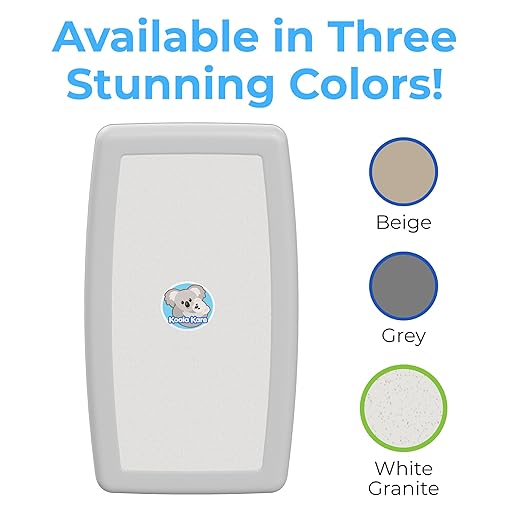 Koala Kare KB301-05 Vertical Surface Mounted Baby Changing Table - Foldable Plastic Diaper Changing Station (White Granite)
