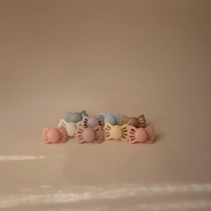FRIGG Lucky Symmetrical SilkySoft Silicone Baby Pacifier | Made in Denmark | BPA-Free (Pale Daffodil/Silky Satin, 6-18 Months)