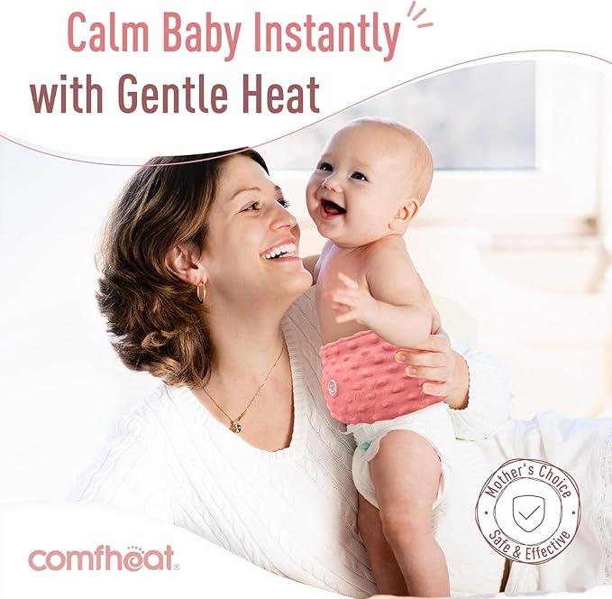 Colic and Gas Relief for Newborns and Infants, Heated Tummy Wrap, Baby Swaddling Belt with Soothing Warmth, Natural Relief for Upset Stomach in Babies Toddlers, 0-3 Years (Watermelon Red)
