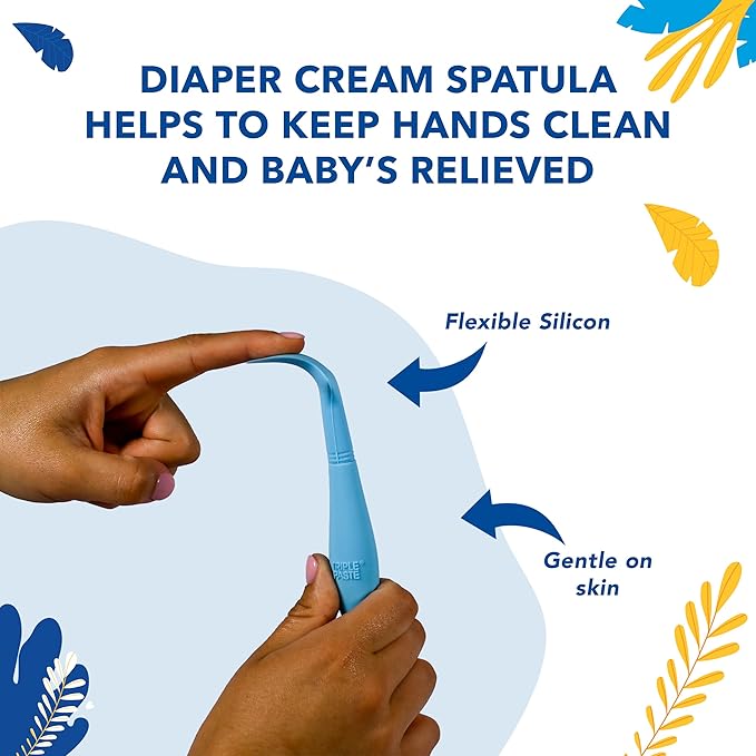 Triple Paste Diaper Rash Cream for Baby & Baby Spatula Bundle - 8 oz Zinc Oxide Ointment and Spatula Treatment, Soothe and Prevent Rash with a Pediatrician-Recommended Hypoallergenic Formula