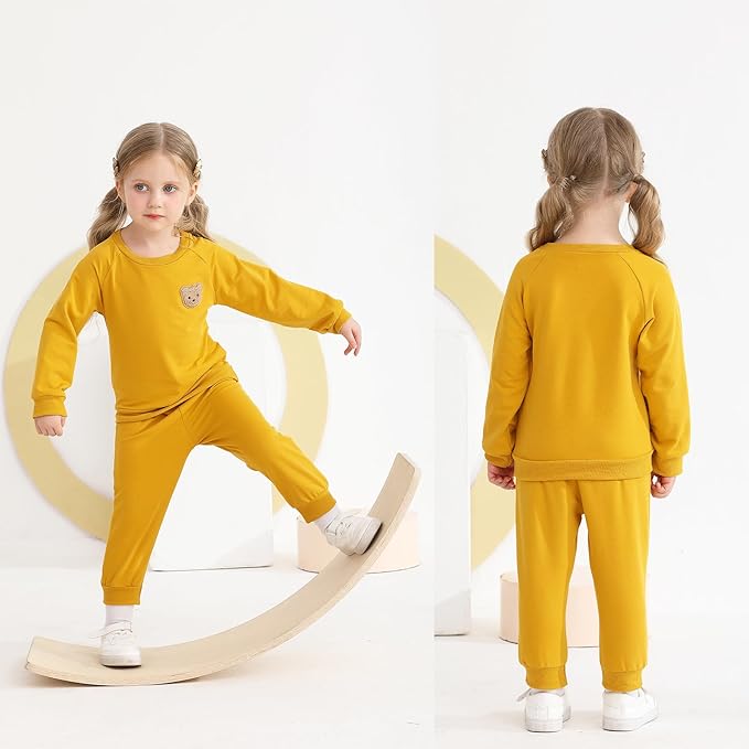 Fall Outfit for Toddler Boy Girl Long Sleeve Bear Sweatshirt Pant Sets Winter Pullover Clothes