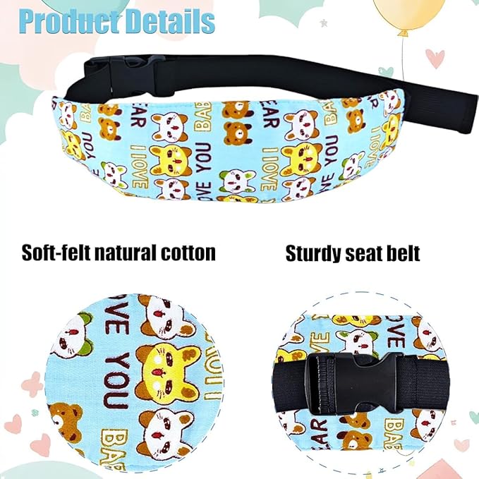 3 Pcs Baby Carseat Head Support Band Stroller Seat Neck Relief Strap Headrest for Sleeping Traveling Head Holder for Toddler Kids Children Child Baby Infant