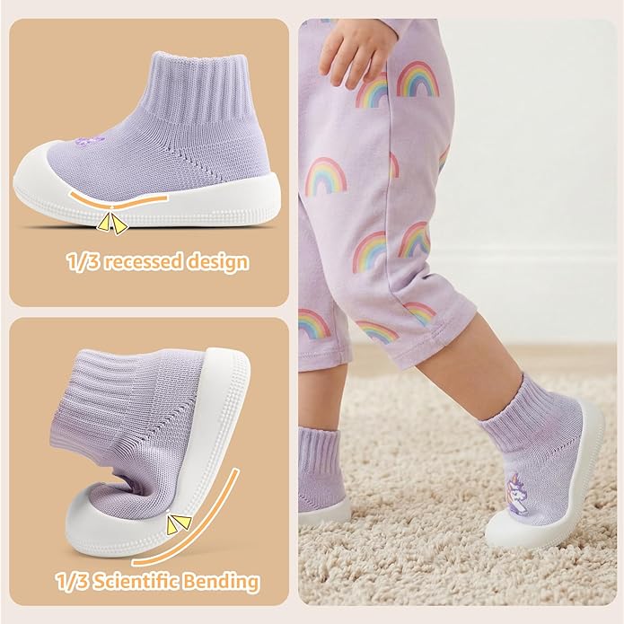 STQ Baby Socks Shoes Toddler Wide Toe Box Non-Slip Slippers Infant Walking Shoe Soft Baby Boys Girls Lightweight Sneakers