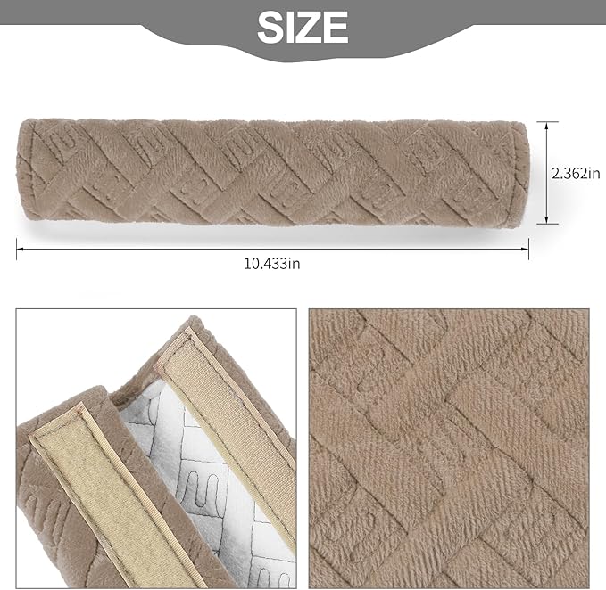 surpassme Car Seat Belt Pads Covers, 2PCS Seat Belt Shoulder Strap Covers Protector to Release Stress to Your Neck and Shoulder for a Safety Driving(Khaki)