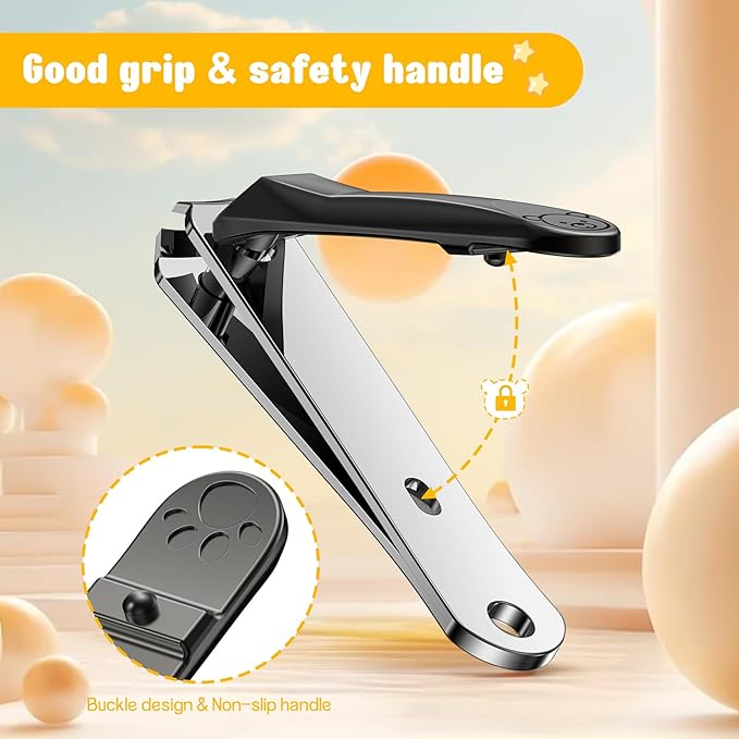 FVION Baby Nail Clippers - Stainless Steel Kids Nail Clippers Trimmer, Small Jaw Children Fingernail Clippers for Toddler, Infant, Babies - Safe Nail Grooming Tool - Black