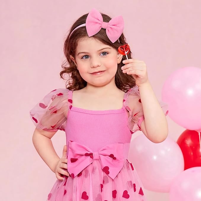YanJie Baby Hair Bows for Girls Red Pink Newborn Headband Baby Pink Girls Bows Soft Nylon Hair Accessories Infant Toddler 3pcs/pack