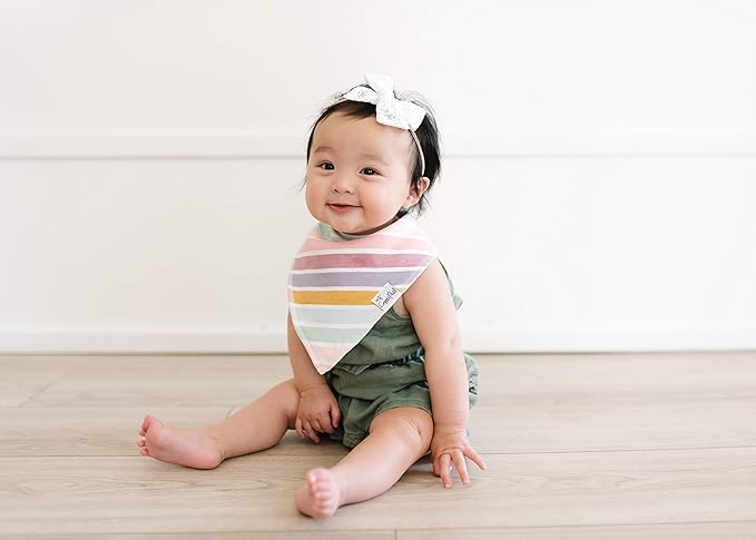 Copper Pearl 4 Pack Soft Cotton Baby Bibs for Drooling and Teething, Absorbent Drool Bibs for Baby Girl and Boy, Adjustable to Fit Newborns to Toddlers, Tons of Styles (Hope)