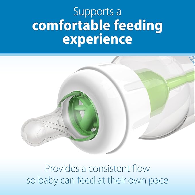 Dr. Brown's Natural Flow Level 1 Narrow Baby Bottle Silicone Nipple, Slow Flow, 0m+, 100% Silicone Bottle Nipple, 6 Count (Pack of 1)