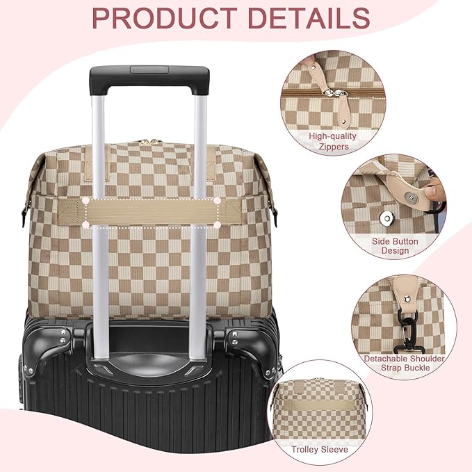 Diaper Bag Tote - Diaper Baby Bags with Pacifier Case, Shoulder Straps, Stroller Clips, Waterproof Large Mommy Maternity Travel Baby Bag for Mom and Dad, plaid