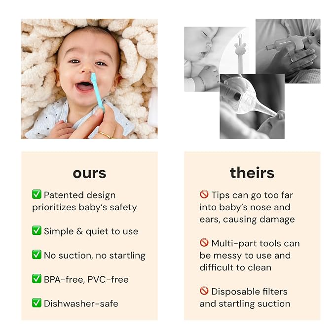 oogiebear: Baby Nose Cleaner & Ear Wax Removal Tool - Safe Booger & Earwax Removal for Newborns, Infants, Toddlers - Dual-Ended - Essential Baby Stuff, Diaper Bag Must-Have - 3 Pack with a Pouch