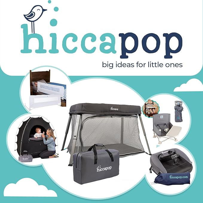 Hiccapop TravelPod Portable Crib for Baby, Lightweight, Foldable Travel Crib for Baby and Toddlers with Zippered Door, Waterproof Base & Carry Bag