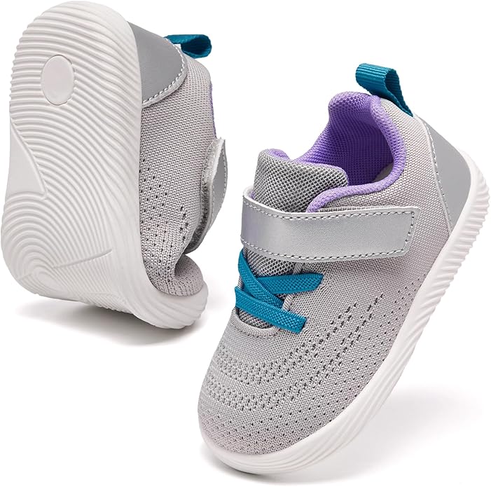 MORENDL Toddler Sneakers Baby Boys & Girls Barefoot Shoes Lightweight Breathable Walking Running Tennis Athletic Sport Shoes