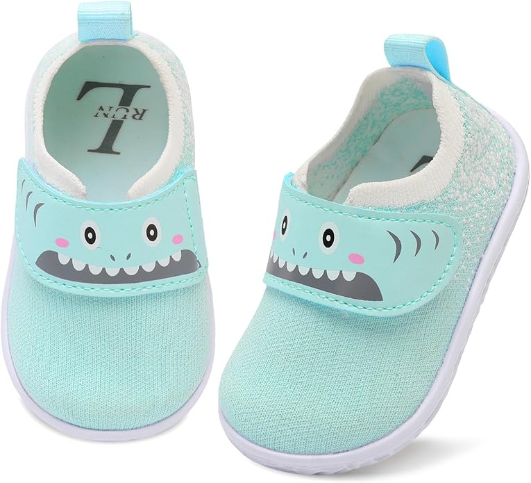 L-RUN Baby Shoes Boys Girls First Walking Shoes Infant Sneakers Toddler Crib Shoes Lightweight Breathable Non-Slip Soles
