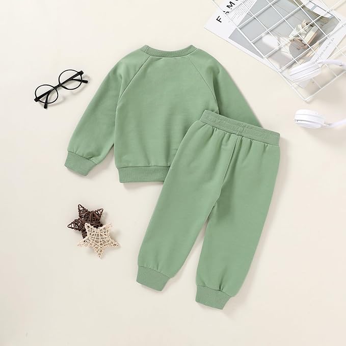 Fall Outfit for Toddler Boy Girl Long Sleeve Bear Sweatshirt Pant Sets Winter Pullover Clothes