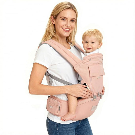 Baby Carrier Newborn to Toddler Baby Carriers with Seat Infant Baby Holder Backpack Baby Carriers Front and Back for Carrying and Hiking (Pink)