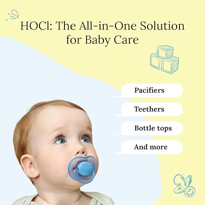 Littley Pacifier & Teether Cleaner | 2 oz | Alcohol‑Free HOCl Spray for Baby Pacifiers, Teethers, Bottles & High‑Touch Toys | Fragrance‑Free | Portable Travel Size